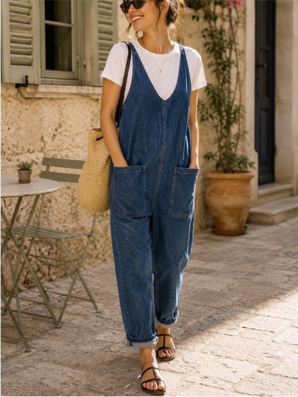 NEW Free People We The Free High Roller Overalls Jumpsuit Dark Blue